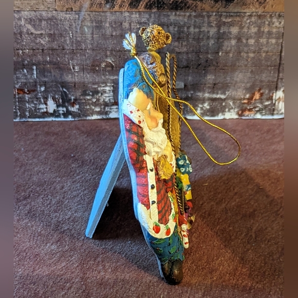 Vintage Two's Company Picture Frame Ornament With Santa - Picture 4 of 8